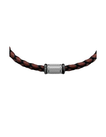 Pulseira Fossil para homem, modelo Machine, em pele castanha - Envio gratuito