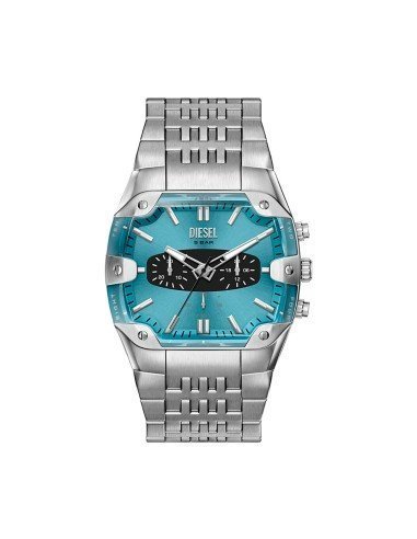Relógio Diesel Spiked com mostrador azul DZ4725, envio gratuito