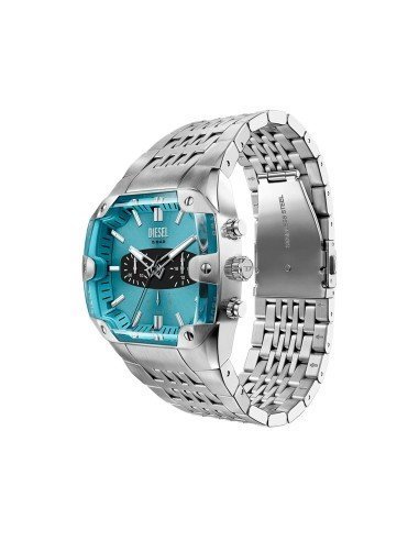 Relógio Diesel Spiked com mostrador azul DZ4725, envio gratuito