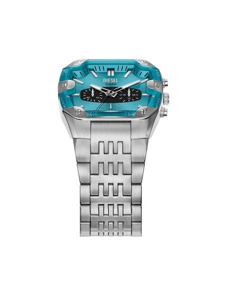 Relógio Diesel Spiked com mostrador azul DZ4725, envio gratuito