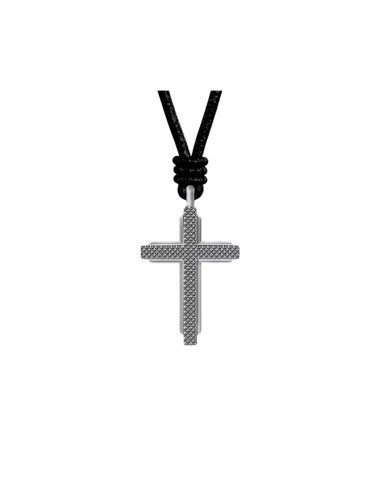 Colar Fossil para Homem com Cruz em Pele - Originalidade e Envio Grátis
