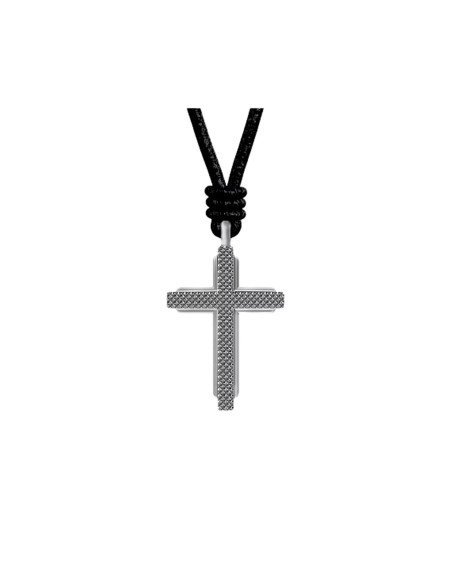 Colar Fossil para Homem com Cruz em Pele - Originalidade e Envio Grátis