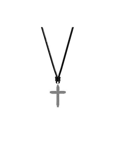 Colar Fossil para Homem com Cruz em Pele - Originalidade e Envio Grátis