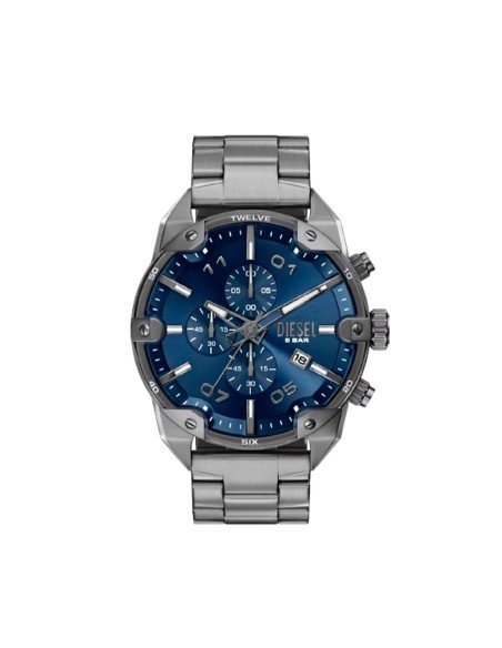 Relógio Diesel Spiked DZ4724 em aço cor de chumbo - Envio gratuito