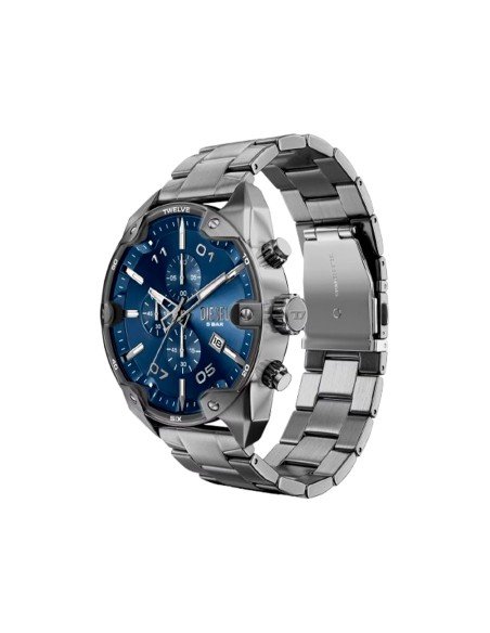 Relógio Diesel Spiked DZ4724 em aço cor de chumbo - Envio gratuito