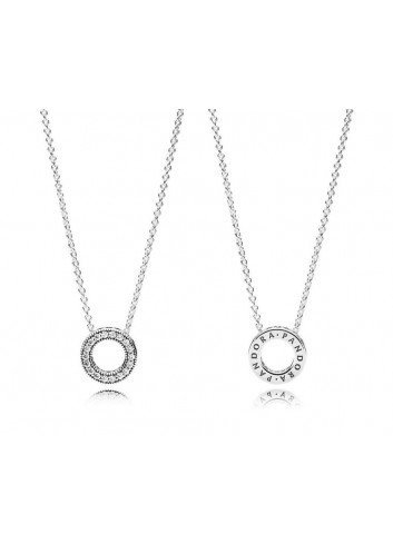 PANDORA COLLAR PLATA CIRCONITA LOGO T-45 2